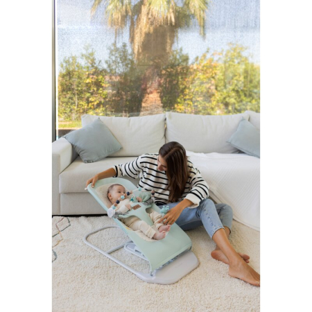 Balansoar, Jane, Ballu, Pliabil, Cu bara de jucarii si spatar reglabil in 3 pozitii, Conform cu standardul european de siguranta EN 12790:2023, Iris [6]