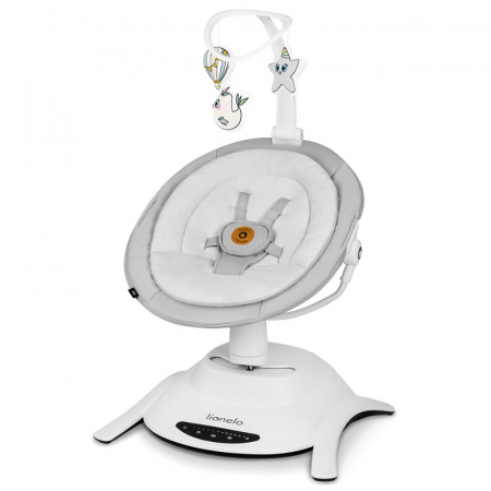 Balansoare si Leagane - Balansoar, Lionelo, Bella, Multifunctional, Electric, Scaun reglabil, Ecran tactil si telecomanda, 6 miscari unice, 5 viteze, Cu melodii, Gri