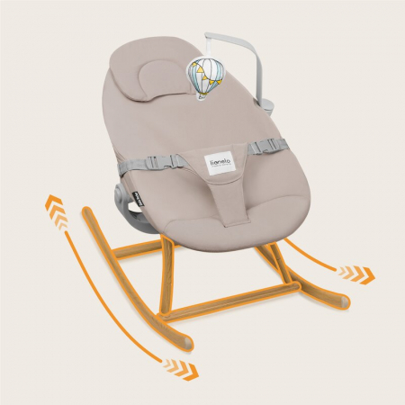 Balansoar, Lionelo, Dalia, Inaltime reglabila in 2 pozitii, Cu husa detasabila, Bara de jucarii, Pana la 9 kg, Usor, 3.2 kg, Bej [23]