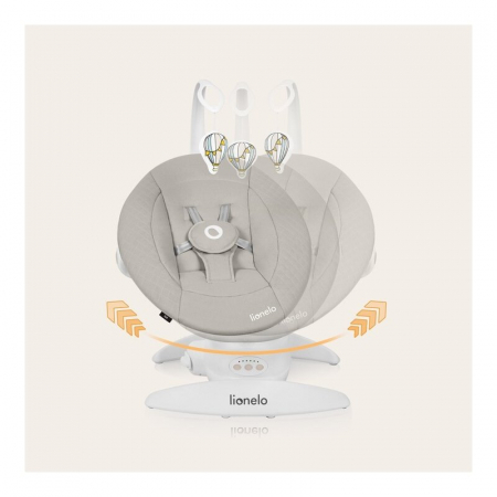 Balansoar, Lionelo, Iris, 2 in 1, Rotire 360 grade, Electric, Cu 3 moduri de leganare, Cu 5 trepte de viteza, Cu 3 pozitii de inclinare, 12 melodii, Silentios, Pana la 9 kg, Bej [26]