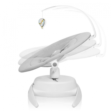 Balansoar, Lionelo, Iris, 2 in 1, Rotire 360 grade, Electric, Cu 3 moduri de leganare, Cu 5 trepte de viteza, Cu 3 pozitii de inclinare, Pana la 9 kg, Gri [4]