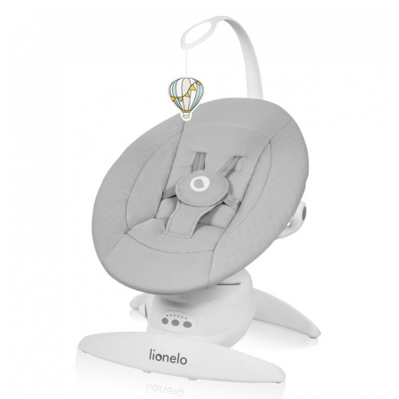 Balansoare si Leagane - Balansoar, Lionelo, Iris, 2 in 1, Rotire 360 grade, Electric, Cu 3 moduri de leganare, Cu 5 trepte de viteza, Cu 3 pozitii de inclinare, Pana la 9 kg, Gri