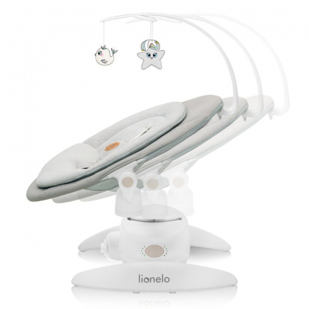 Balansoar, Lionelo, Mell, 2 in 1, Rotire 360 grade, Electric, Cu 3 moduri de leganare, Cu 5 trepte de viteza, Cu 3 pozitii de inclinare, Cu timer, 12 melodii si 2 sunete ale naturii, Pana la 9 kg, Bej [3]