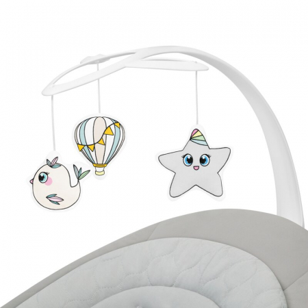 Balansoar, Lionelo, Mell, 2 in 1, Rotire 360 grade, Electric, Cu 3 moduri de leganare, Cu 5 trepte de viteza, Cu 3 pozitii de inclinare, Cu timer, 12 melodii si 2 sunete ale naturii, Pana la 9 kg, Bej [19]