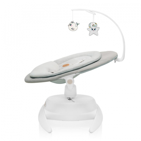 Balansoar, Lionelo, Mell, 2 in 1, Rotire 360 grade, Electric, Cu 3 moduri de leganare, Cu 5 trepte de viteza, Cu 3 pozitii de inclinare, Cu timer, 12 melodii si 2 sunete ale naturii, Pana la 9 kg, Bej [10]