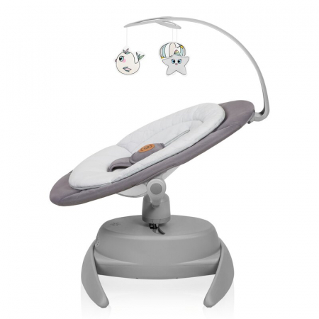 Balansoar, Lionelo, Mell, 2 in 1, Rotire 360 grade, Electric, Cu 3 moduri de leganare, Cu 5 trepte de viteza, Cu 3 pozitii de inclinare, Cu timer, 12 melodii si 2 sunete ale naturii, Pana la 9 kg, Gri [10]