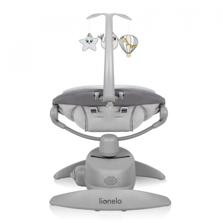 Balansoar, Lionelo, Mell, 2 in 1, Rotire 360 grade, Electric, Cu 3 moduri de leganare, Cu 5 trepte de viteza, Cu 3 pozitii de inclinare, Cu timer, 12 melodii si 2 sunete ale naturii, Pana la 9 kg, Gri [7]