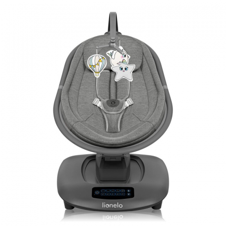 Balansoar si sezlong, Lionelo, Blossom, 5 melodii, 5 moduri de balansare, Cu jucarii, Husa respirabila, 60% bambus, Cu telecomanda, Reglare pozitie scaun pentru somn, Pana la 9 kg, Gri [2]