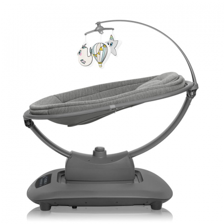 Balansoar si sezlong, Lionelo, Blossom, 5 melodii, 5 moduri de balansare, Cu jucarii, Husa respirabila, 60% bambus, Cu telecomanda, Reglare pozitie scaun pentru somn, Pana la 9 kg, Gri [8]