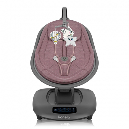 Balansoar si sezlong, Lionelo, Blossom, 5 melodii, 5 moduri de balansare, Cu jucarii, Husa respirabila, 60% bambus, Cu telecomanda, Reglare pozitie scaun pentru somn, Pana la 9 kg, Mov [2]