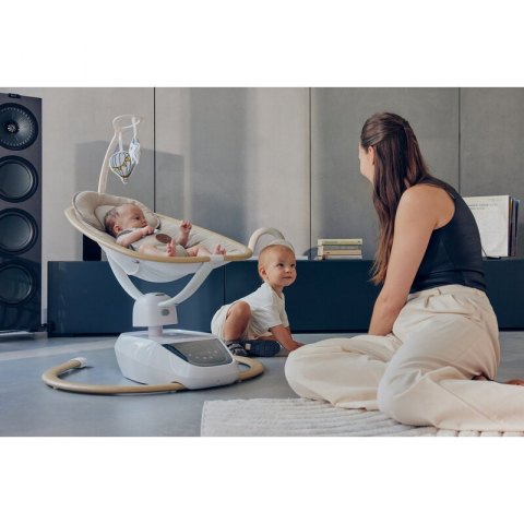 Balansoar si sezlong, Lionelo, Olivia, 2 in 1, Electric, Cu leganare 3D, 5 moduri de balansare in mai multe directii, Cu 13 melodii, Scaun pivotant la 180 grade, Reglabil, Cu arcada jucarii, Bej [26]