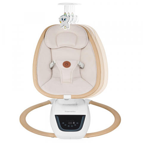 Balansoar si sezlong, Lionelo, Olivia, 2 in 1, Electric, Cu leganare 3D, 5 moduri de balansare in mai multe directii, Cu 13 melodii, Scaun pivotant la 180 grade, Reglabil, Cu arcada jucarii, Bej [4]