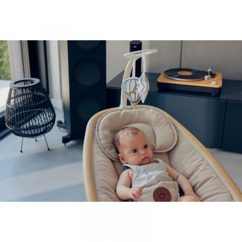 Balansoar si sezlong, Lionelo, Olivia, 2 in 1, Electric, Cu leganare 3D, 5 moduri de balansare in mai multe directii, Cu 13 melodii, Scaun pivotant la 180 grade, Reglabil, Cu arcada jucarii, Bej [30]