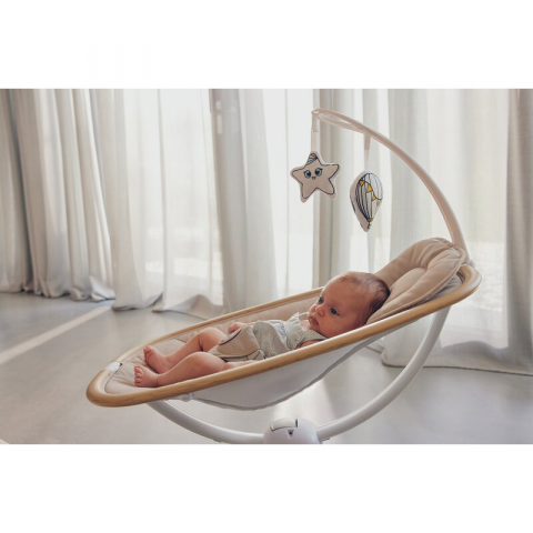 Balansoar si sezlong, Lionelo, Olivia, 2 in 1, Electric, Cu leganare 3D, 5 moduri de balansare in mai multe directii, Cu 13 melodii, Scaun pivotant la 180 grade, Reglabil, Cu arcada jucarii, Bej [38]