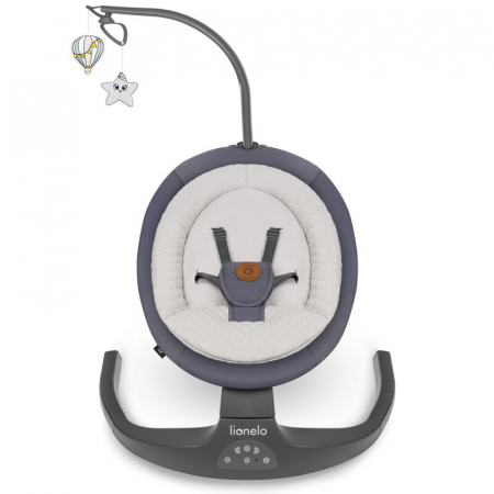 Balansoar si sezlong, Lionelo, Ralf, 2 in 1, Electric, Cu telecomanda si cablu USB, Cu miscare laterala de balansare si 5 niveluri diferite de viteza, Cu 12 melodii, Gri Grafit [5]