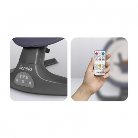 Balansoar si sezlong, Lionelo, Ralf, 2 in 1, Electric, Cu telecomanda si cablu USB, Cu miscare laterala de balansare si 5 niveluri diferite de viteza, Cu 12 melodii, Gri Grafit [13]