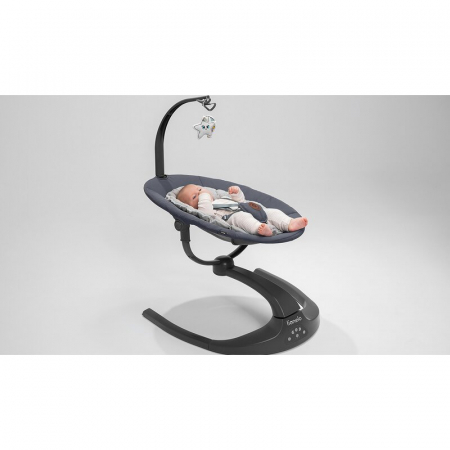 Balansoar si sezlong, Lionelo, Ralf, 2 in 1, Electric, Cu telecomanda si cablu USB, Cu miscare laterala de balansare si 5 niveluri diferite de viteza, Cu 12 melodii, Gri Grafit [7]