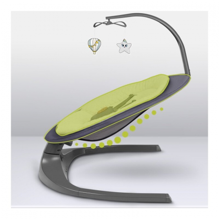 Balansoar si sezlong, Lionelo, Ralf, 2 in 1, Electric, Cu telecomanda si cablu USB, Cu miscare laterala de balansare si 5 niveluri diferite de viteza, Cu 12 melodii, Gri Grafit [10]