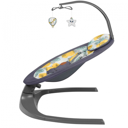 Balansoar si sezlong, Lionelo, Ralf, 2 in 1, Electric, Cu telecomanda si cablu USB, Cu miscare laterala de balansare si 5 niveluri diferite de viteza, Cu 12 melodii, Gri [7]