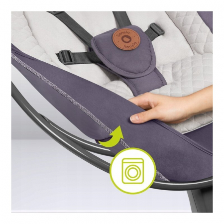 Balansoar si sezlong, Lionelo, Ralf, 2 in 1, Electric, Cu telecomanda si cablu USB, Cu miscare laterala de balansare si 5 niveluri diferite de viteza, Cu 12 melodii, Gri Grafit [14]