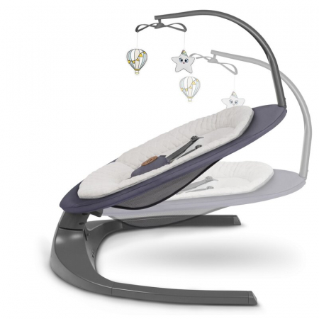 Balansoar si sezlong, Lionelo, Ralf, 2 in 1, Electric, Cu telecomanda si cablu USB, Cu miscare laterala de balansare si 5 niveluri diferite de viteza, Cu 12 melodii, Gri Grafit [3]