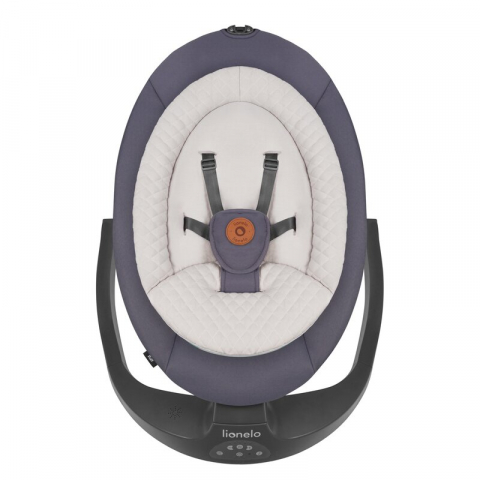 Balansoar si sezlong, Lionelo, Ralf, 2 in 1, Electric, Cu telecomanda si cablu USB, Cu miscare laterala de balansare si 5 niveluri diferite de viteza, Cu 12 melodii, Gri Grafit, Resigilat [8]