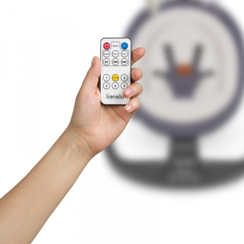 Balansoar si sezlong, Lionelo, Ralf, 2 in 1, Electric, Cu telecomanda si cablu USB, Cu miscare laterala de balansare si 5 niveluri diferite de viteza, Cu 12 melodii, Gri Grafit, Resigilat [14]