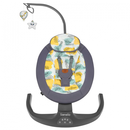 Balansoar si sezlong, Lionelo, Ralf, 2 in 1, Electric, Cu telecomanda si cablu USB, Cu miscare laterala de balansare si 5 niveluri diferite de viteza, Cu 12 melodii, Gri [6]