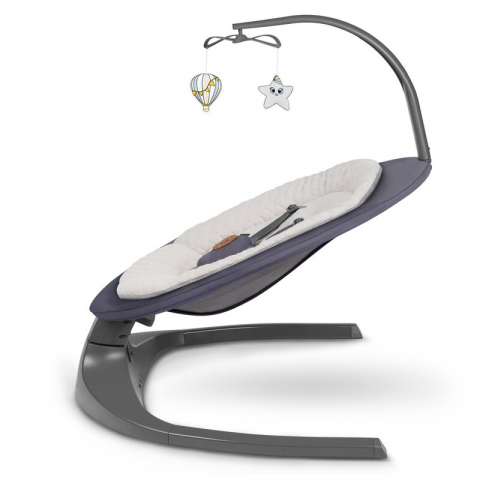 Balansoar si sezlong, Lionelo, Ralf, 2 in 1, Electric, Cu telecomanda si cablu USB, Cu miscare laterala de balansare si 5 niveluri diferite de viteza, Cu 12 melodii, Gri Grafit, Resigilat [5]