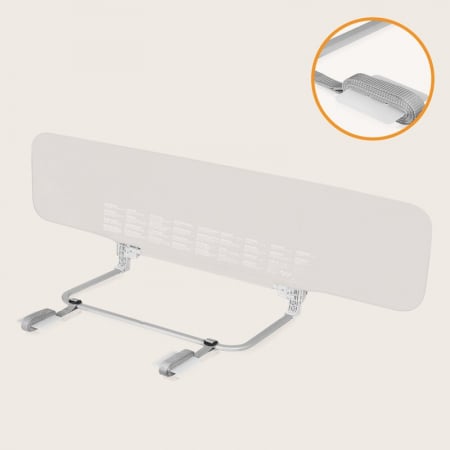 Bariera de protectie pentru pat, Lionelo, Lora XL, Pliabila, Sistem de blocare StandSafe, Geanta de transport inclusa, 150x46 cm, Conform cu BS 7972:2001+A1:2009, Bej [17]