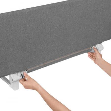 Bariera de protectie pentru pat, Lionelo, Lora XL, Pliabila, Sistem de blocare StandSafe, Geanta de transport inclusa, 150x46 cm, Conform cu BS 7972:2001+A1:2009, Gri [5]