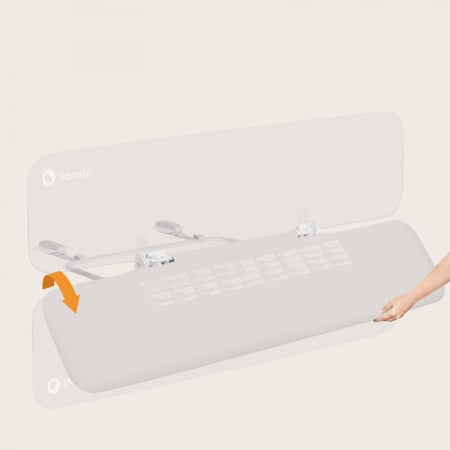 Bariera de protectie pentru pat, Lionelo, Lora XL, Pliabila, Sistem de blocare StandSafe, Geanta de transport inclusa, 150x46 cm, Conform cu BS 7972:2001+A1:2009, Bej [18]