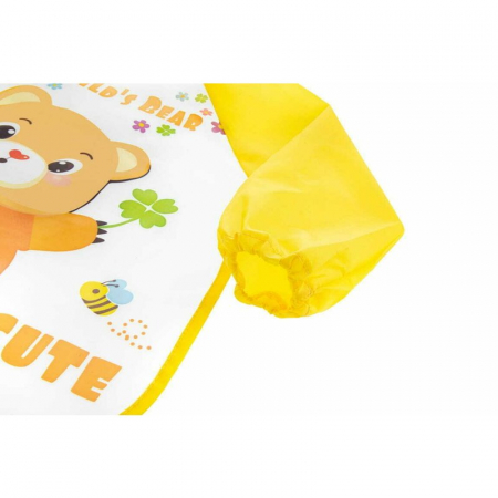 Baveta impermeabila, Bocioland, Cu maneci lungi, Dimensiune 40x35 cm, Happy Cows [3]