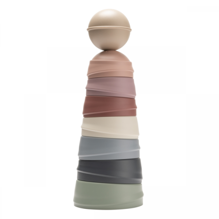 Jucarii si Jocuri - BIBS -  Jucaria Turnul Wobbly, Pastel Rainbow