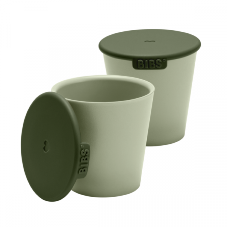 Alaptare si Hranire - BIBS - Set 2 pahare pentru bebe, Sage