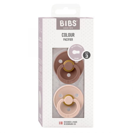 BIBS - Set 2 suzete Colour Latex, tetina rotunda, 18 luni +-Blush/Woodchuck [1]