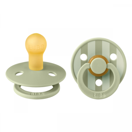 Imbracaminte si Accesorii - BIBS - Set 2 suzete Colour Studio Collection Stripe Latex, tetina rotunda, 0 luni+