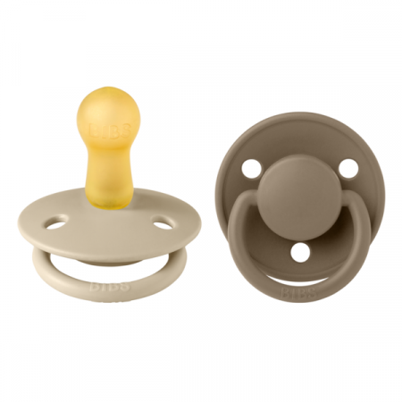 Imbracaminte si Accesorii - BIBS - Set 2 suzete De Lux Latex, tetina rotunda, 6 luni +-Vanilla/Dark Oak