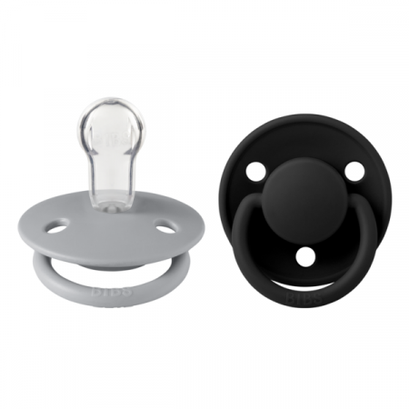 Imbracaminte si Accesorii - BIBS - Set 2 suzete De Lux Silicon, tetina rotunda, marime universala-Cloud/Black