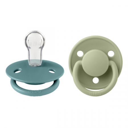 Imbracaminte si Accesorii - BIBS - Set 2 suzete De Lux Silicon, tetina rotunda, marime universala-Island Sea/Sage