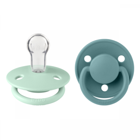 Imbracaminte si Accesorii - BIBS - Set 2 suzete De Lux Silicon, tetina rotunda, marime universala-Nordic Mint/Island Sea