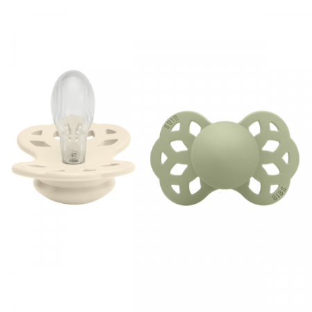 Imbracaminte si Accesorii - BIBS - Set 2 suzete Infinity Silicon, tetina simetrica, 6 luni +