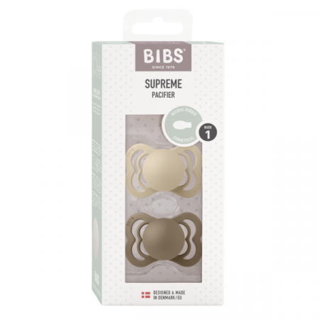 BIBS - Set 2 suzete Supreme Latex, tetina simetrica, 0 luni + [3]