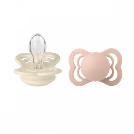 Imbracaminte si Accesorii - BIBS - Set 2 suzete Supreme Silicon, tetina simetrica, 0 luni +