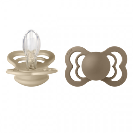 Imbracaminte si Accesorii - BIBS - Set 2 suzete Supreme Silicon, tetina simetrica, 6 luni +
