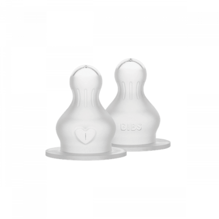 Alaptare si Hranire - BIBS - Set 2 tetine pentru biberon, Silicon, cu flux rapid