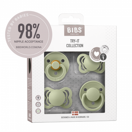 BIBS - Set 4 suzete Try-it collection 0 luni +-Sage [3]