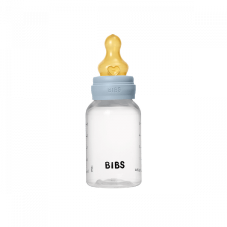 BIBS - Set complet biberon anticolici PP fara BPA, 150 ml, Latex, Baby Blue [1]