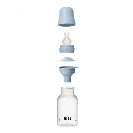 BIBS - Set complet biberon anticolici PP fara BPA, 150 ml, Silicon, Baby Blue [4]
