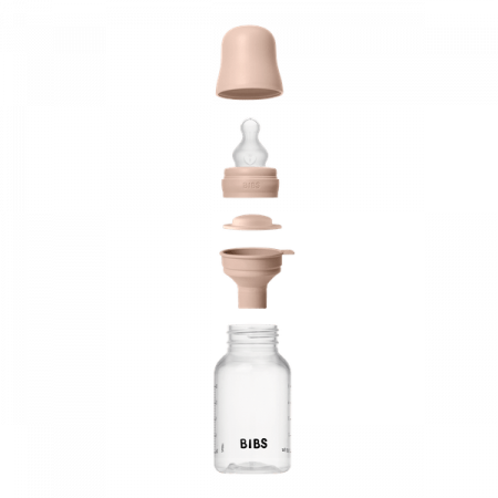 BIBS - Set complet biberon anticolici PP fara BPA, 150 ml, Silicon, Blush [2]